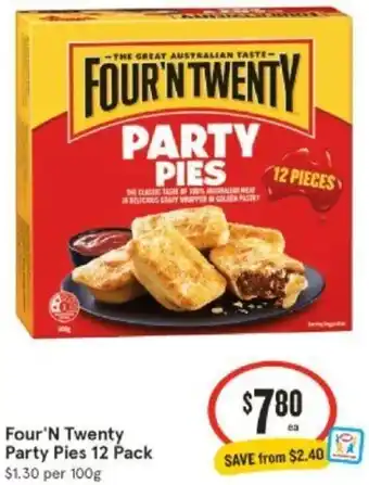 IGA Four'N Twenty Party Pies 12 Pack offer