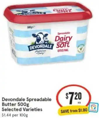 IGA Devondale Spreadable Butter 500g offer