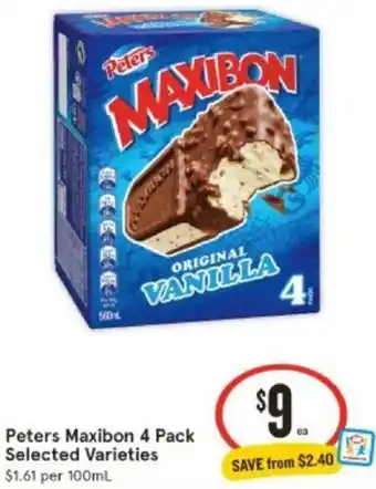 IGA Peters Maxibon 4 Pack offer