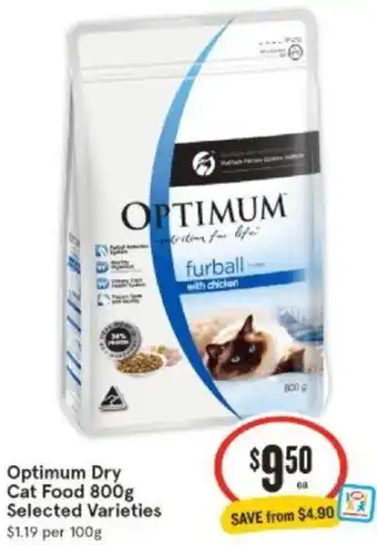 IGA Optimum Dry Cat Food 800g offer