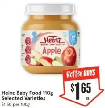 IGA Heinz Baby Food 110g offer
