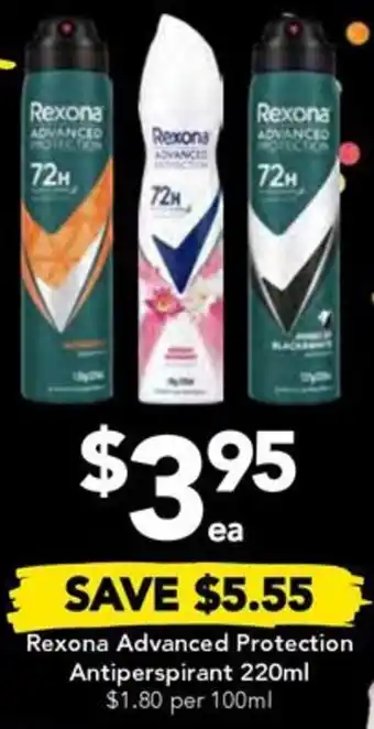 Drakes Rexona Advanced Protection Antiperspirant 220ml offer