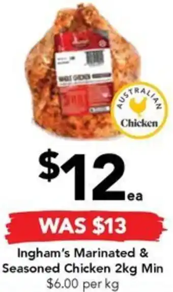 Drakes Ingham's Marinated & Seasoned Chicken 2kg Min offer
