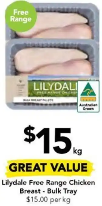 Drakes Lilydale Free Range Chicken Breast - Bulk Tray offer