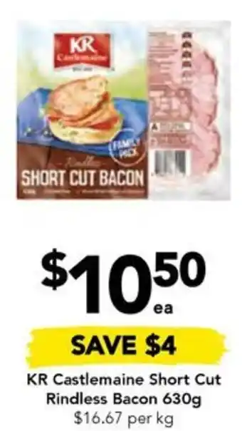 Drakes KR Castlemaine Short Cut Rindless Bacon 630g offer