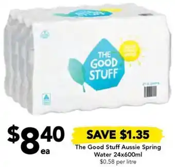 Drakes The Good Stuff Aussie Spring Water 24x600ml offer