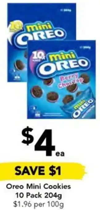 Drakes Oreo Mini Cookies 10 Pack 204g offer