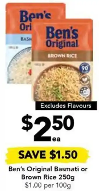 Drakes Ben's Original Basmati or Brown Rice 250g offer
