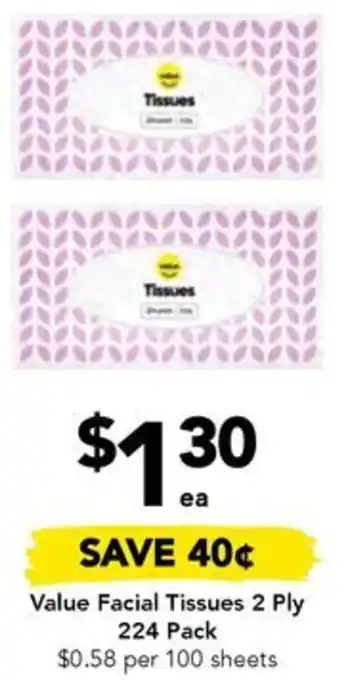 Drakes Value Facial Tissues 2 Ply 224 Pack offer