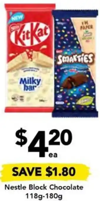 Drakes Nestle Block Chocolate 118g-180g offer