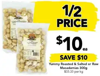 Drakes Yummy Roasted & Salted or Raw Macadamias 300g offer