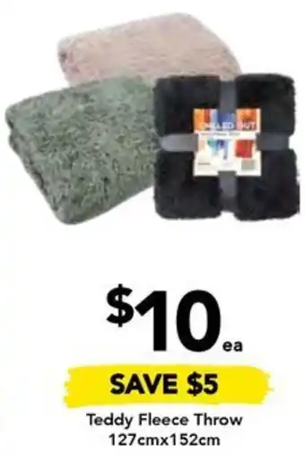 Teddy Fleece Throw 127cmx152cm