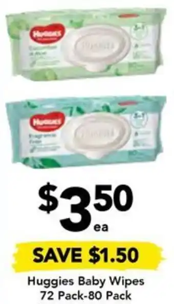 Drakes Huggies Baby Wipes 72 Pack-80 Pack offer