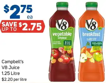 Foodland Campbell's V8 Juice 1.25 Litre offer