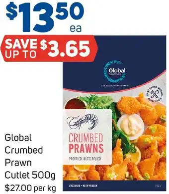 Foodland Global Crumbed Prawn Cutlet 500g offer