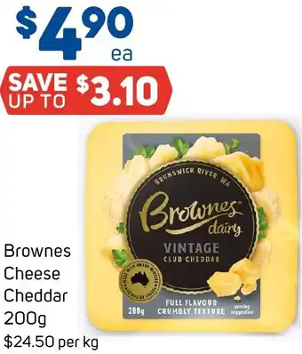 Foodland Brownes Cheese Cheddar 200g offer