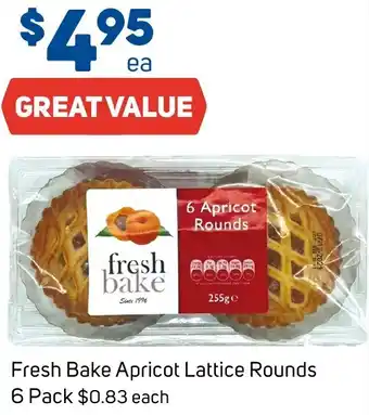 Fresh Bake Apricot Lattice Rounds 6 Pack