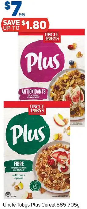 Foodland Uncle Tobys Plus Cereal 565-705g offer