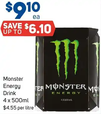 Foodland Monster Energy Drink 4 x 500ml offer