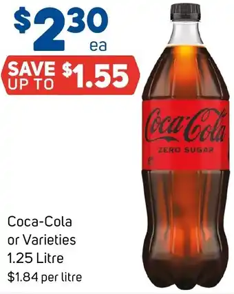 Foodland Coca-Cola or Varieties 1.25 Litre offer