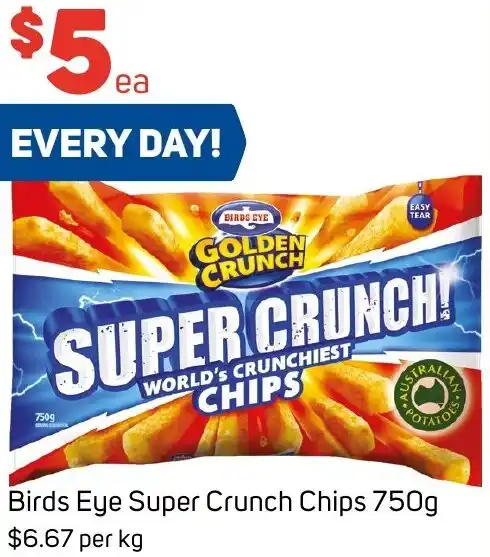 Birds Eye Super Crunch Chips 750g offer at Foodland