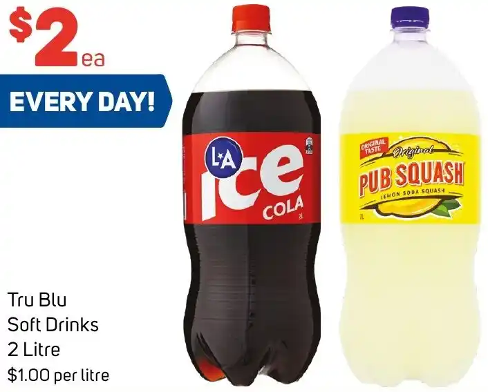 Tru Blu Soft Drinks 2 Litre offer at Foodland