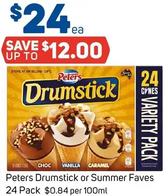 Foodland Peters Drumstick or Summer Faves 24 Pack offer