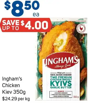 Foodland Ingham's Chicken Kiev 350g offer