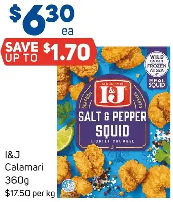 Foodland I&J Calamari 360g offer
