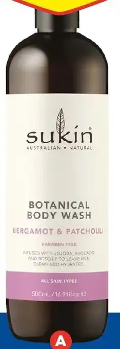 Foodland Sukin Body or Hand Wash 500ml offer