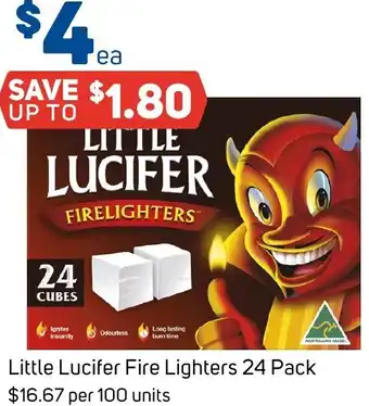 Foodland Little Lucifer Fire Lighters 24 Pack offer