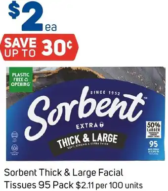 Foodland Sorbent Thick & Large Facial Tissues 95 Pack offer