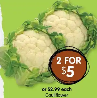 Spudshed Cauliflower offer