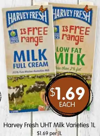 Spudshed Harvey Fresh UHT Milk Varieties 1L offer
