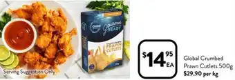 Foodworks Global Crumbed Prawn Cutlets 500g offer