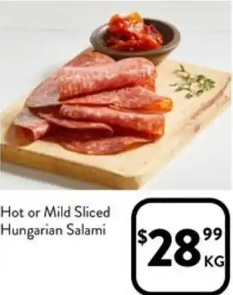 Hot or Mild Sliced Hungarian Salami