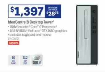 Officeworks Lenovo IdeaCentre 3i Desktop Tower 10 Gen Intel Core i7 Processor offer