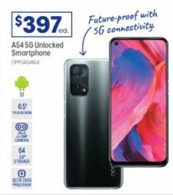 Officeworks Oppo A54 5G Unlocked Smartphone offer