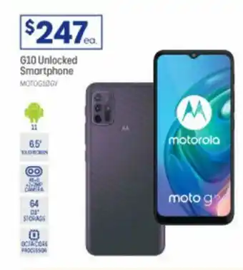 Officeworks Motorola G10 Unlocked Smartphone offer