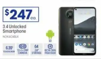 Officeworks Nokia 3.4 Unlocked Smartphone offer
