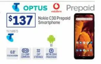Officeworks Nokia C30 Prepaid Smartphone offer