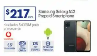 Officeworks Samsung Galaxy A12 Prepaid Smartphone offer
