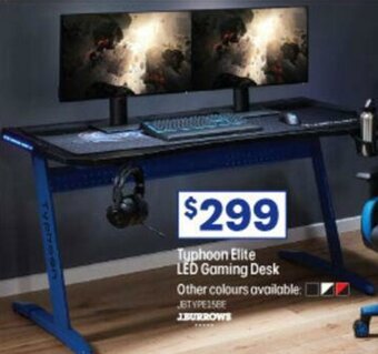 Officeworks J.Burrows Typhoon Elite LED Gaming Desk offer