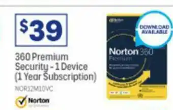 Officeworks Norton 360 Premium Security - 1 Device (1 Year Subsciption) offer