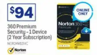 Officeworks Norton 360 Premium Security - 1 Device ( 2 Year Subscription) offer