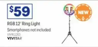 Officeworks Vivitar RGB 12" Ring Light offer