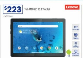 Officeworks Lenovo Tab M10 HD 10.1" Tablet offer