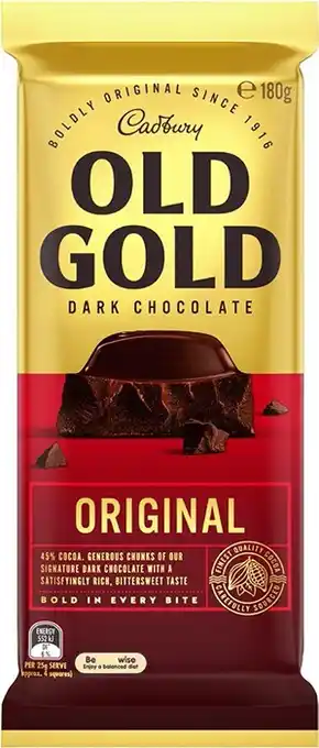 BIG W Cadbury Old Gold Dark Chocolate Block 180g offer