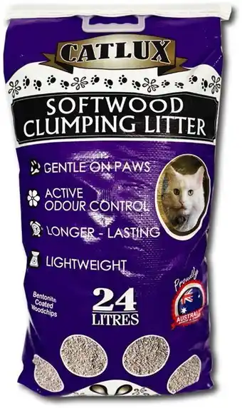 BIG W Catlux Softwood Clumping Litter 24-Litre offer