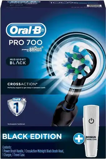 BIG W Oral-B Pro 700 Black Cross Action Electric Toothbrush offer